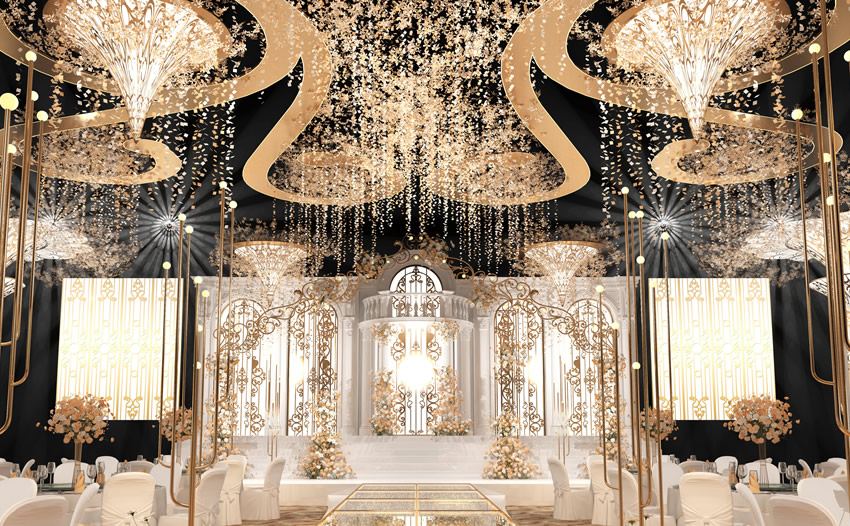 和平花木兰喜事汇金色大厅效果展示